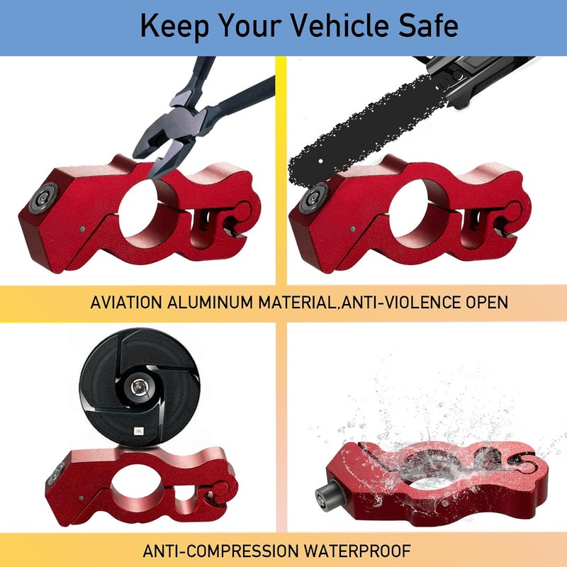 BeTime Motorcycle Locks Anti Theft: CNC Heavy Duty Handlebar Throttle Grip Brake Lever Security Motorcycle Lock Universal for Dirt Bike Moped Scooter Motorbike, ATV Alarm Accessories (Red) - Image 5